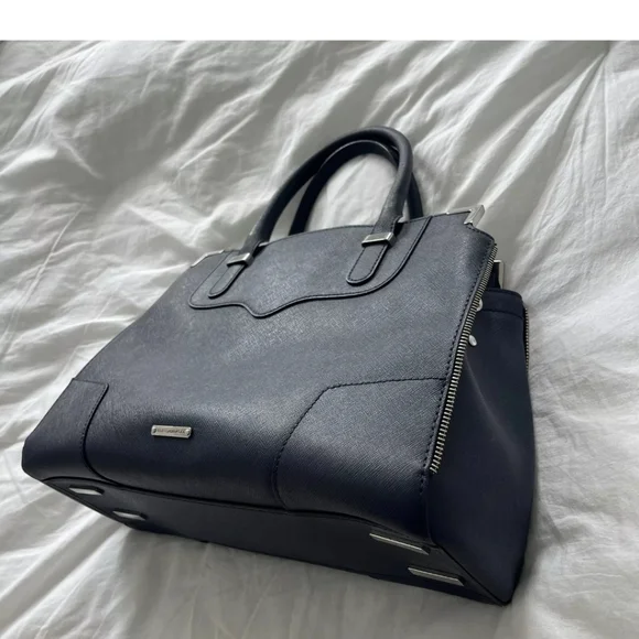 Rebecca Minkoff navy leather satchel purse - Picture 4 of 8